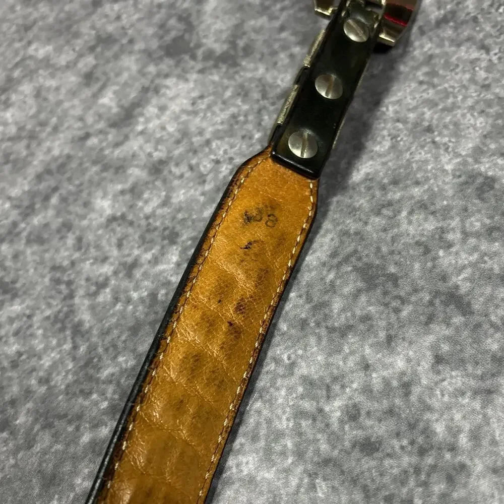 Vintage Custom C. Gantz Western Tooled Leather Belt Ornate Buckle Size 38